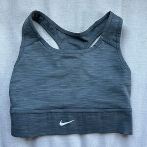 Gray Nike Logo Workout‎ Top sports Bra Size Small Racerback Style